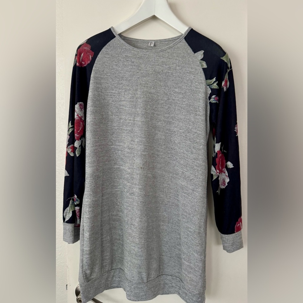 Floral Raglan Sleeve Tunic Top